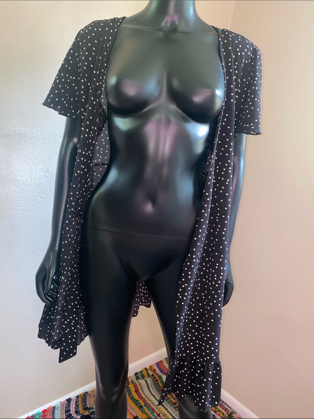 Black Polka Dot Wrap Around Dress After Beach Dress - Picture 9 of 12